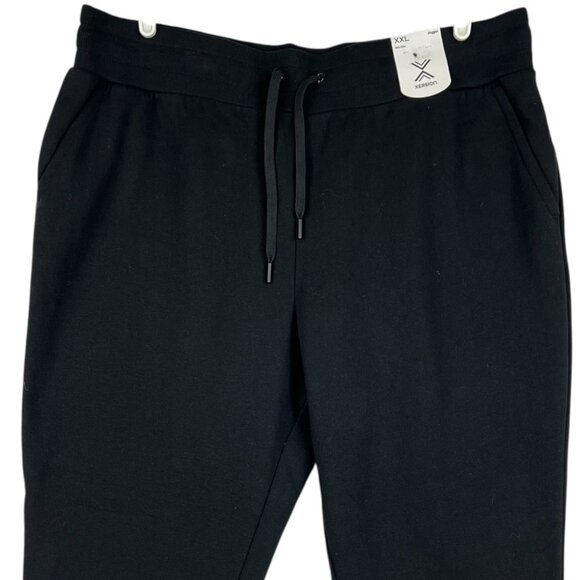 Xersion Women's Super Soft Fleece Black Jogger Size XXL Drawstring Mid Rise NWT - Picture 3 of 10